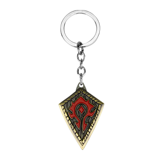 WOW The Horde Symbol Engraved Keychain (Gold)
