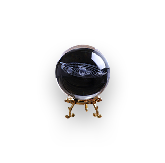 60mm 3D Solar System Crystal Ball with Gold Base