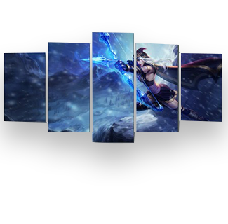 Ashe, The Frost Archer - 5 Panel Canvas Painting Wall Decoration