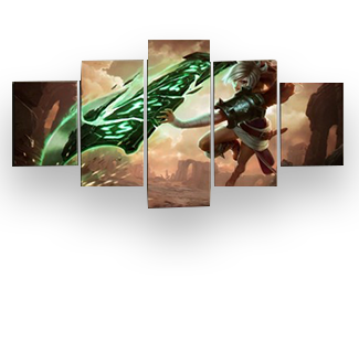 Riven, The Exiled - 5 Panel Canvas Painting Wall Decoration