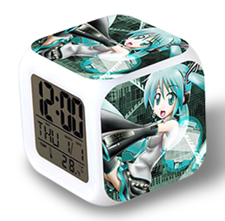 Classic Vocaloid Outfit Hatsune Miku Cube Digital Clock
