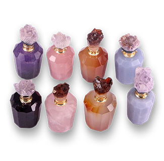 Natural Chakra Stone Perfume Bottles 4pcs (Mixed Color)