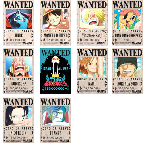 Straw Hat Crew Wanted Poster